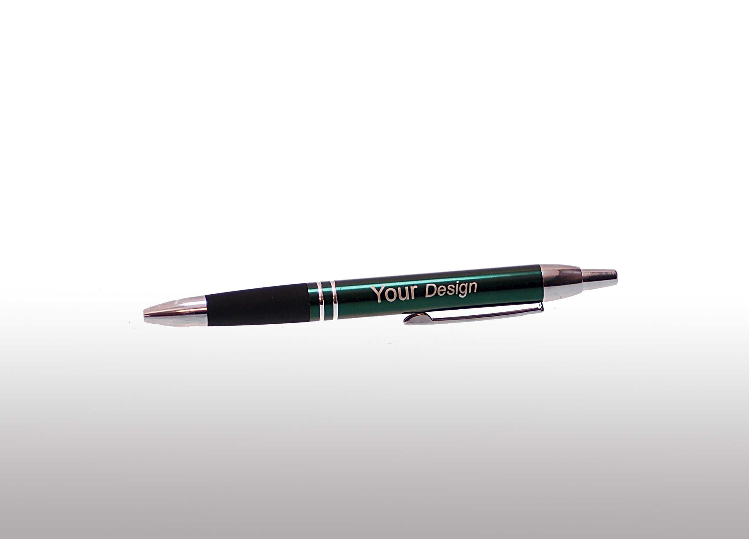 Groen metalen pen met uw eigen design gegraveerd