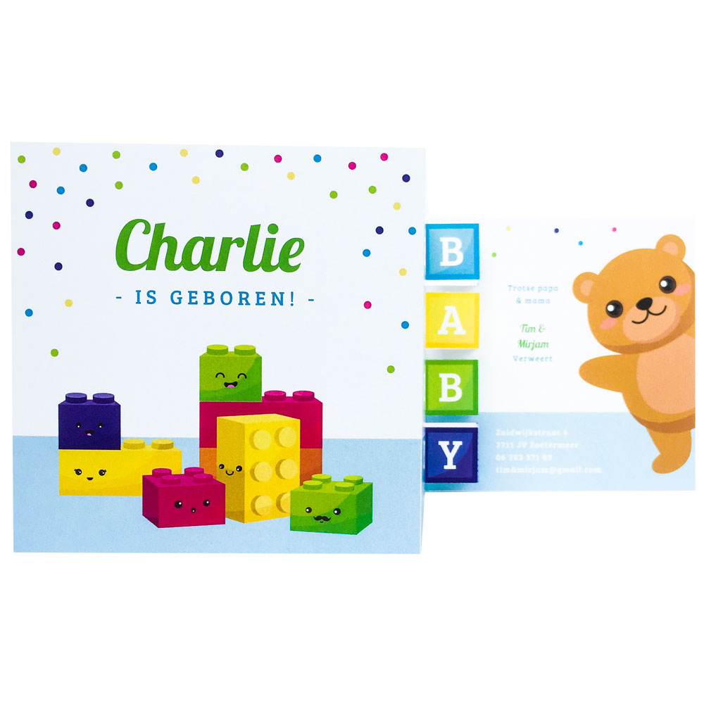 Drieluik pop-up kaart met speelgoed, teddybeer 