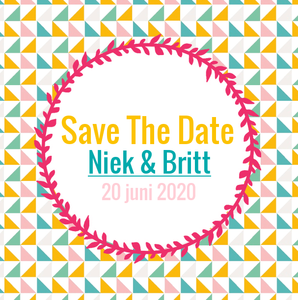 Save-the-date kaart retro style.