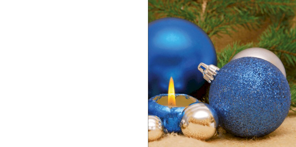 Blauw en zilveren kerstballen.
